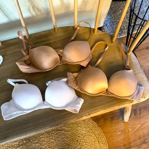 Ambrielle Plunge push-up bras 34A lot of 3